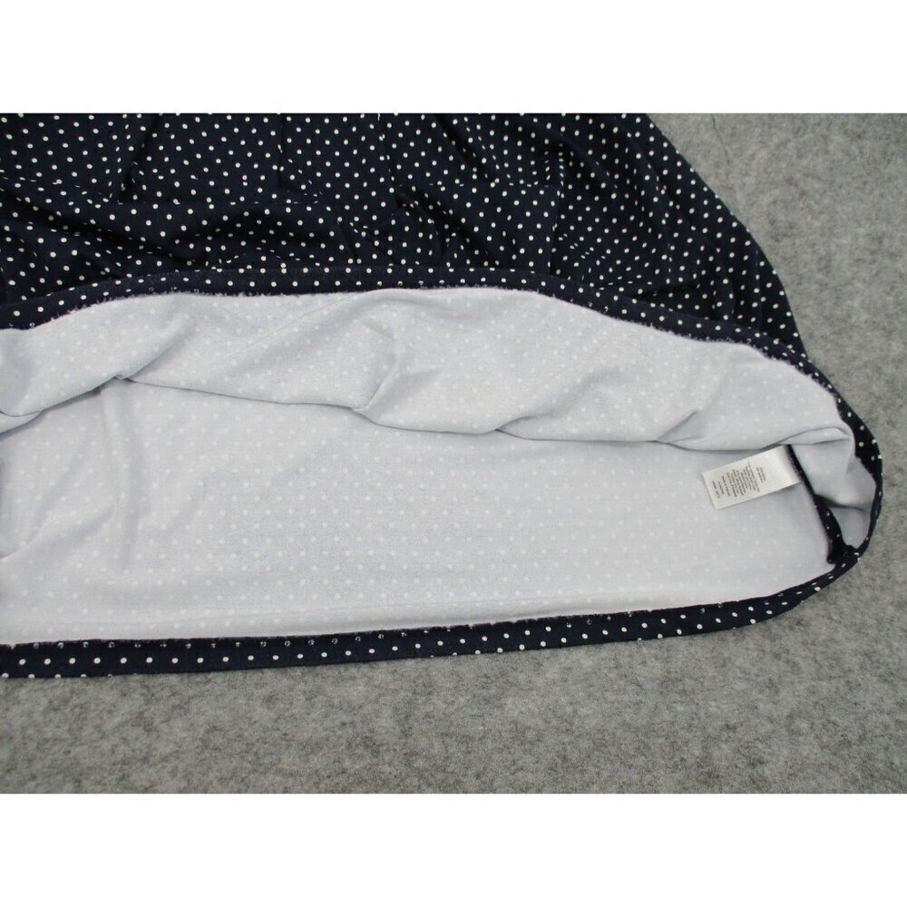 Talbots Womens Dress 10P Petites Blue Navy Polka Dot V Neck Nylon Stretchy Knit - Picture 14 of 16